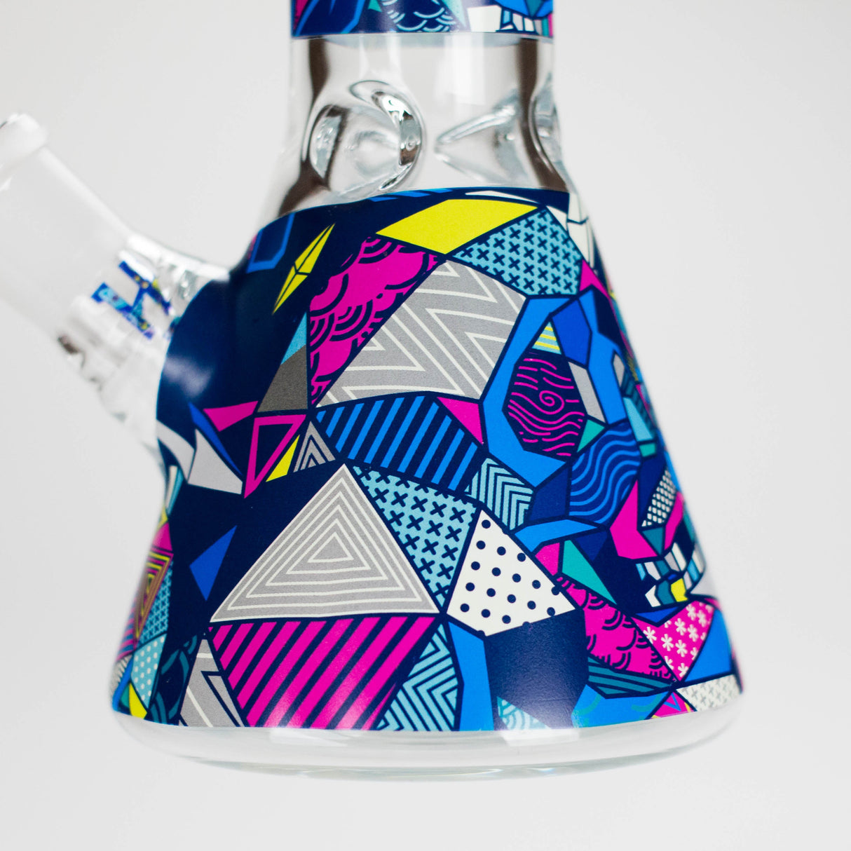 Haze | 8″ Geometric Figure Beaker Glass Bong with Color Lip – Green (Mini-X) Glass Bong Canadian Distributor