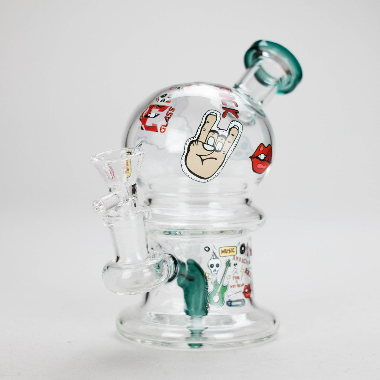 Haze | 6″ Rock Music Bubble Dome Glass Bong – Teal (Mini-D) Glass Bong Canadian Distributor