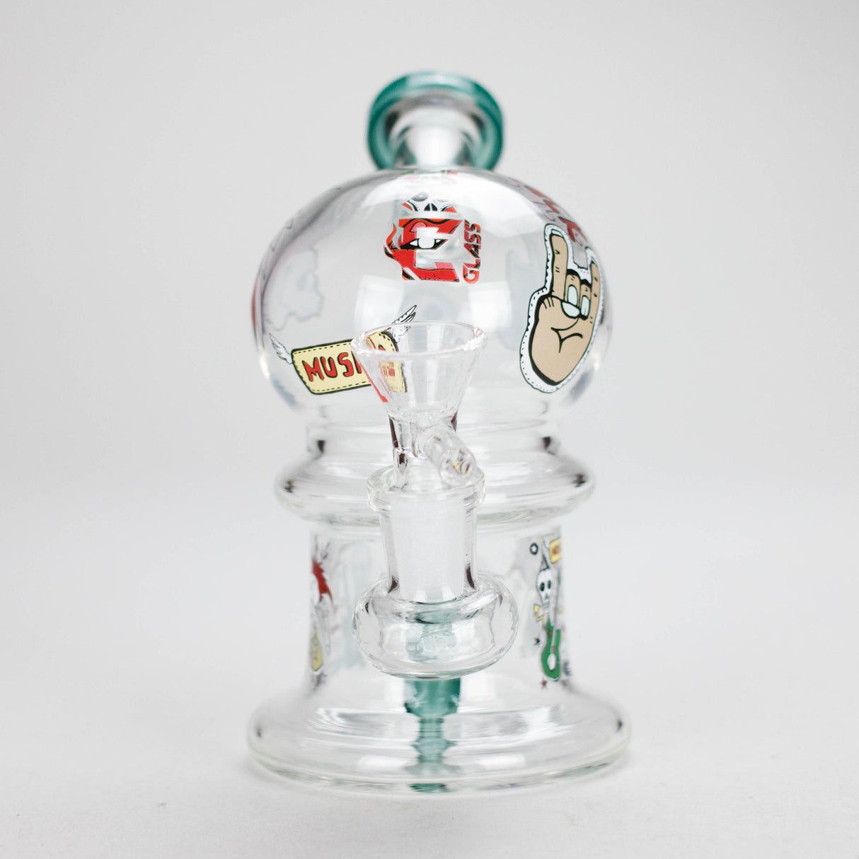 Haze | 6″ Rock Music Bubble Dome Glass Bong – Teal (Mini-D) Glass Bong Canadian Distributor