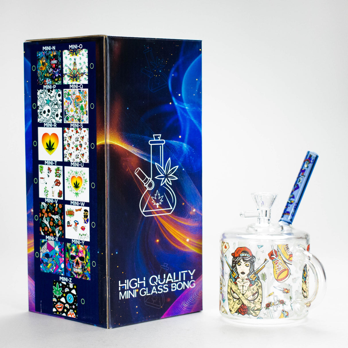 Haze | 6″ Coffee Mug Mini Bubbler – Blue (Mini-G) Glass Bong Canadian Distributor