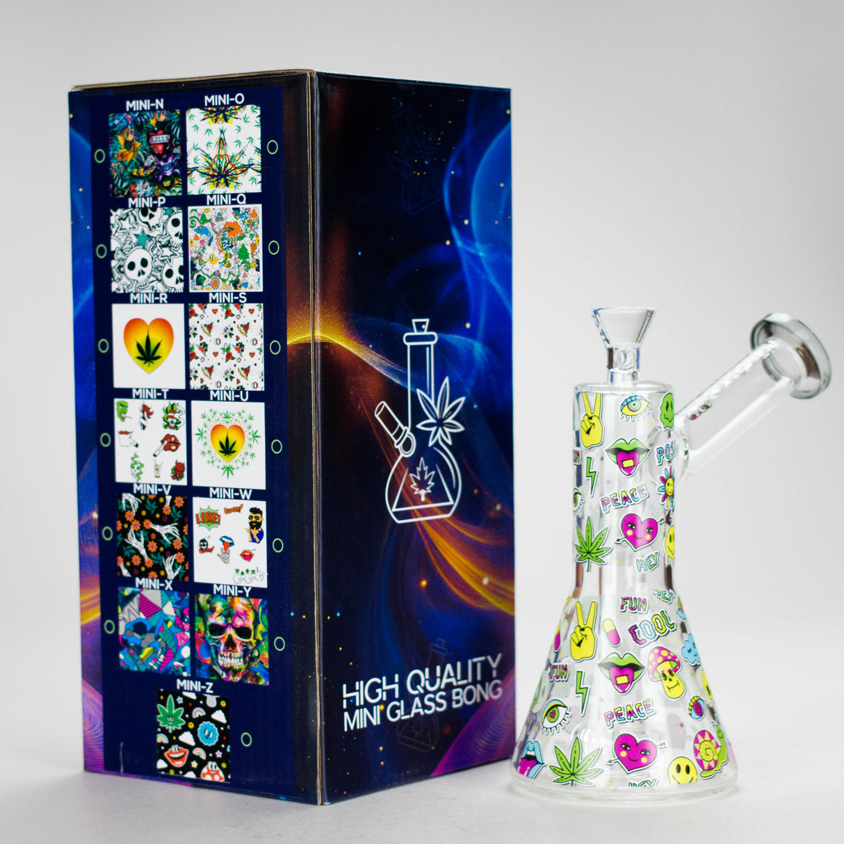 Haze | 7″ Skull Glass Bubbler – Charcoal Black (Mini-H) Glass Bong Canadian Distributor