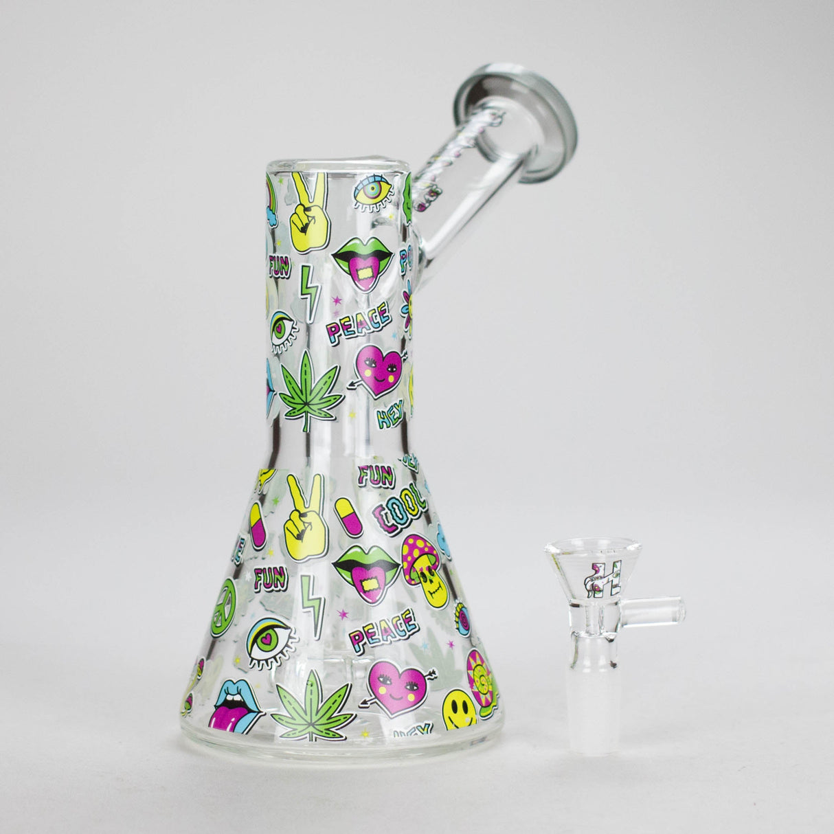 Haze | 7″ Skull Glass Bubbler – Charcoal Black (Mini-H) Glass Bong Canadian Distributor