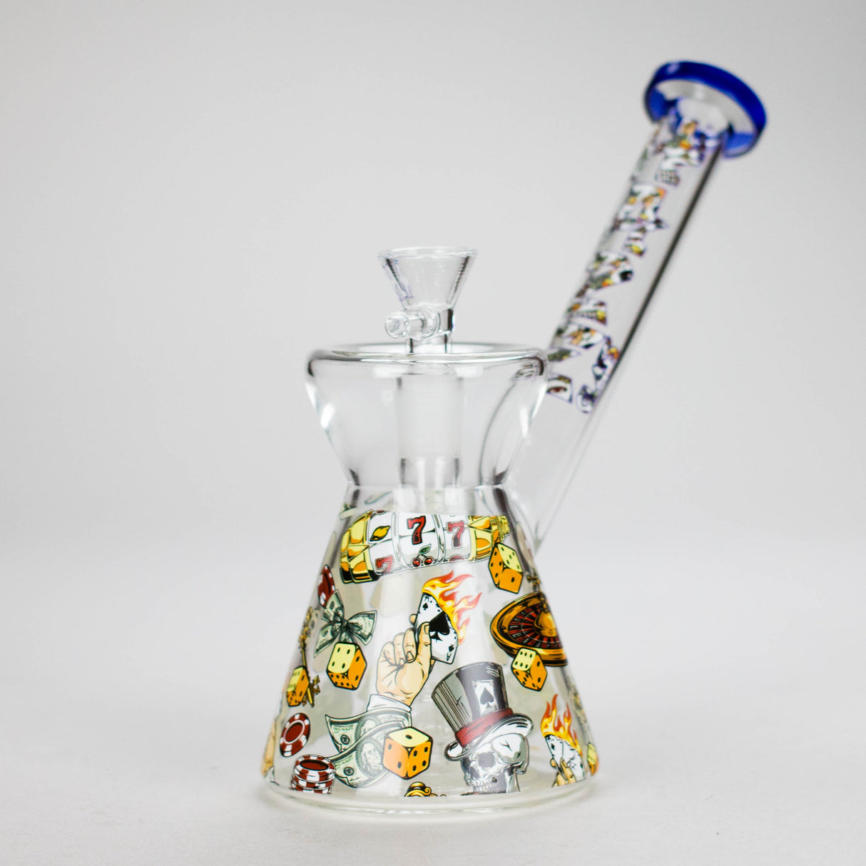 Haze | 8″ Gambling Glass Bubbler – Blue (Mini-I) Glass Bong Canadian Distributor