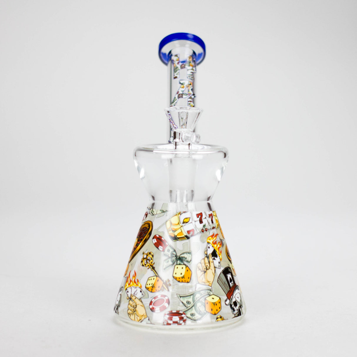 Haze | 8″ Gambling Glass Bubbler – Blue (Mini-I) Glass Bong Canadian Distributor