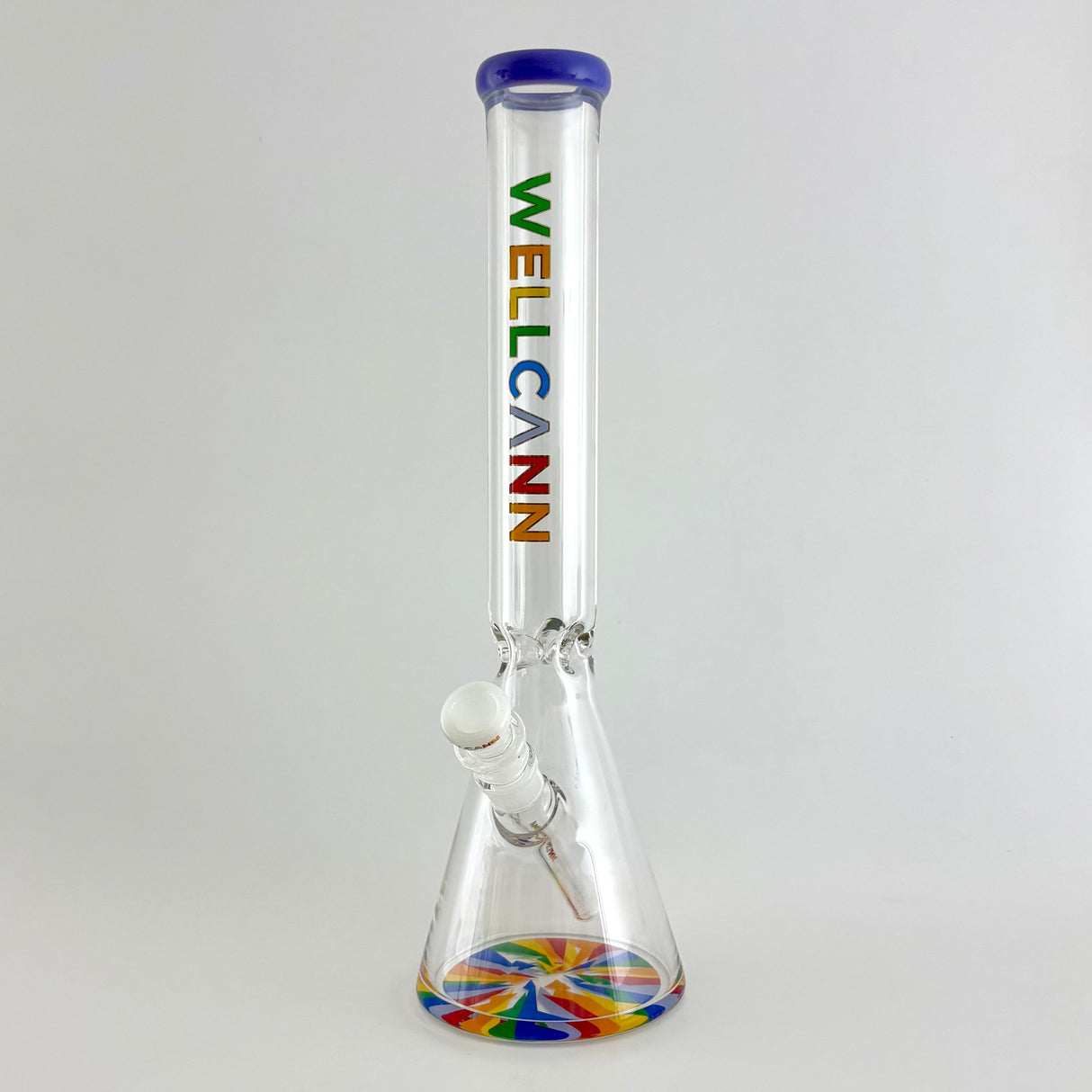 Wellcann | 17" Thickened Base Psychedelic Beaker Glass Bong Glass Bong Super Supplys Inc Milk Purple