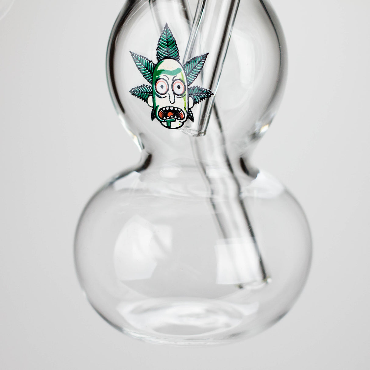 6" Flat Mush Mix Sticker Glass Oil Burner Pipe – Unique Double Bubble Design Glass Rig RMG WHOLESALE