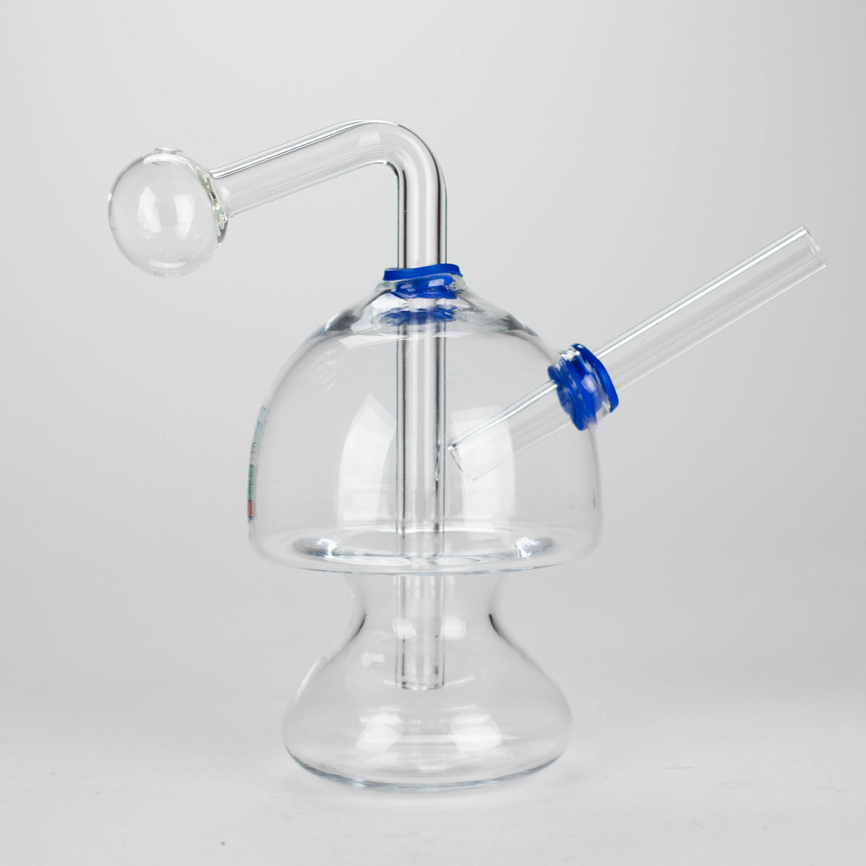 6" Mushroom Mix Sticker Glass Oil Burner Pipe – Unique Borosilicate Dome Design Glass Rig RMG WHOLESALE
