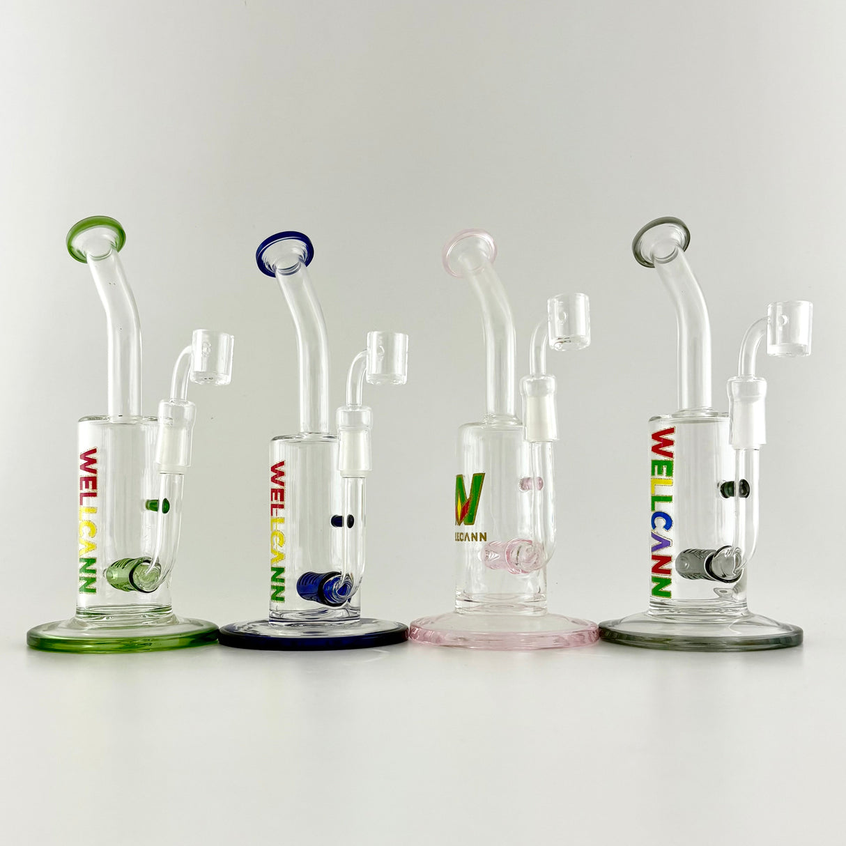 Wellcann | 9.5" Inline Rig with Quartz Banger Glass Rig Super Supplys Inc