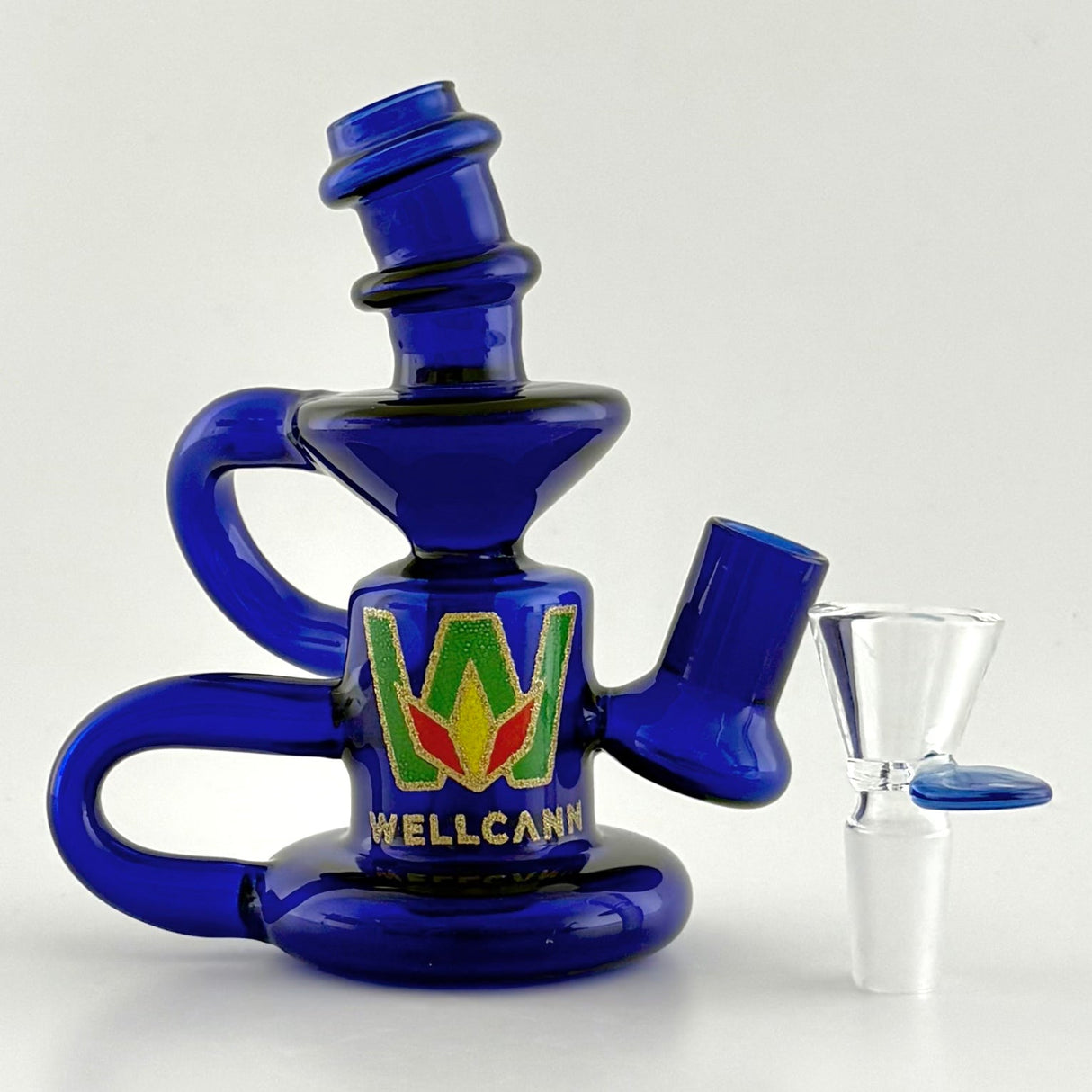 Wellcann | 5” Recycler Dab Rig – Circ Perc Glass Bong Super Supplys Inc Blue