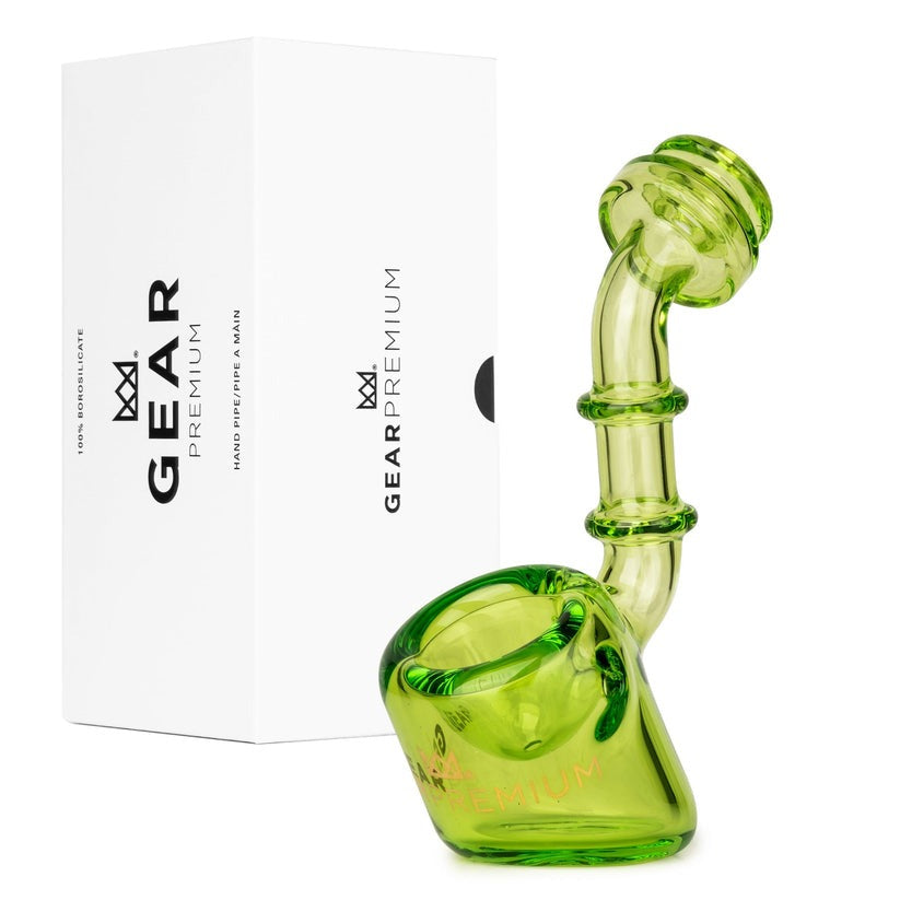 GEAR Premium® | 4" Odin Upright Sherlock Hand Pipe Glass Pipe West Coast Gifts Lime Green