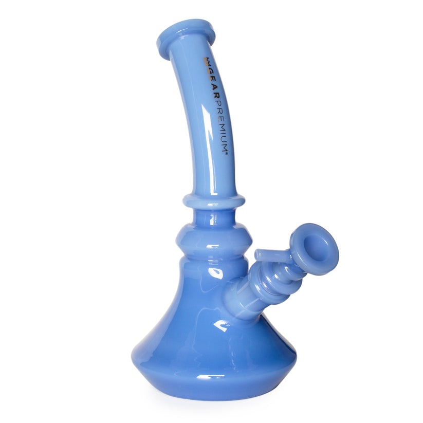 GEAR Premium® | 8" Cypress Bell Base Water Pipe W/Curved Neck Glass Bong West Coast Gifts Periwinkle