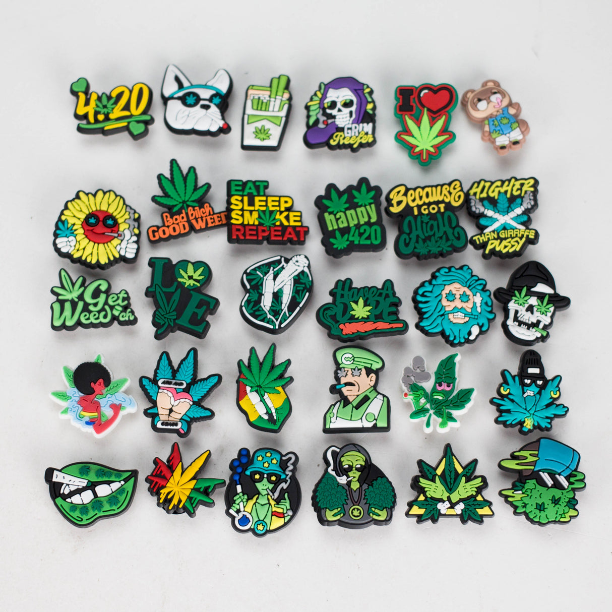 Crossory | Weed Crocs Charms Pack of 30 – Fun Shoe Accessories Jewelry Crossory