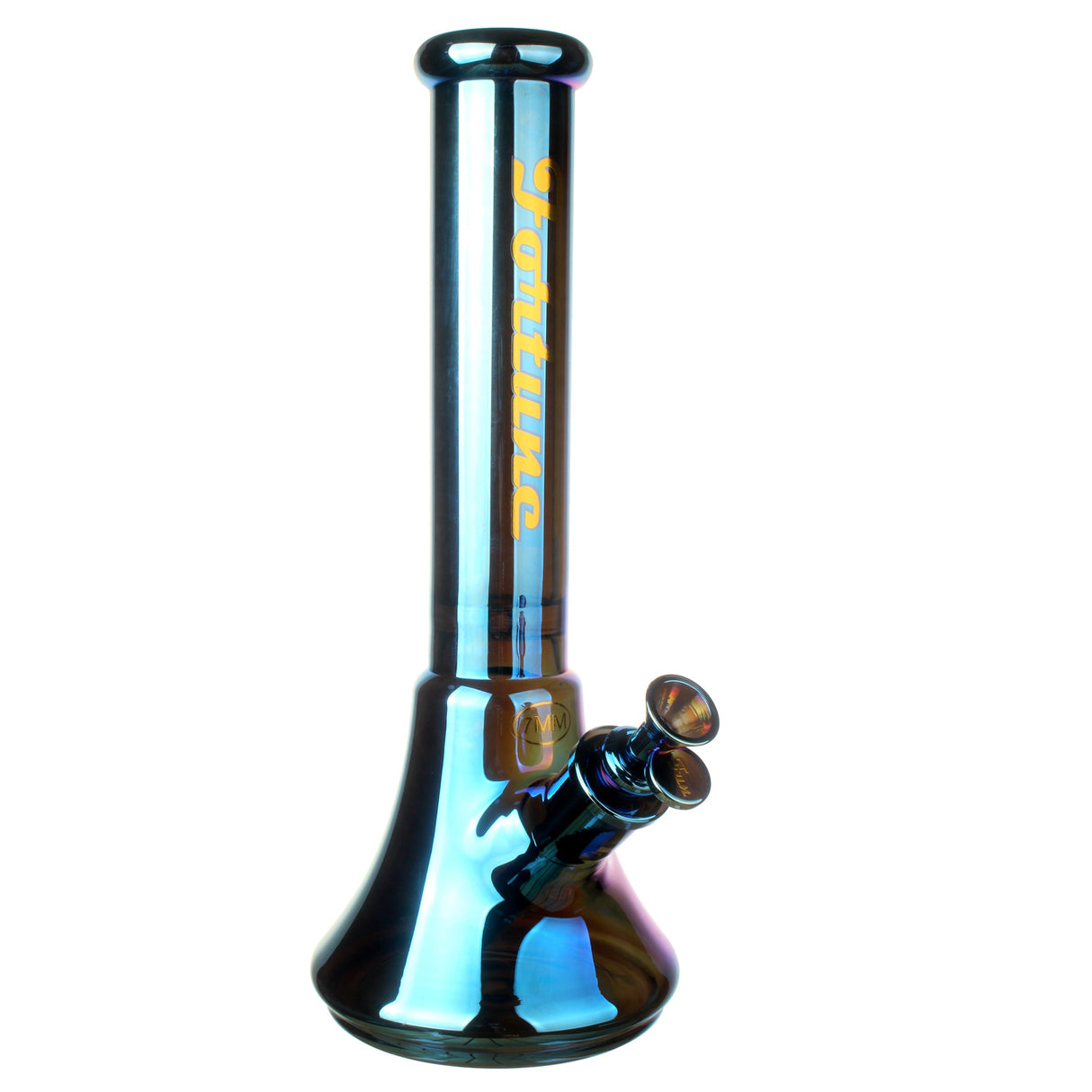 Fortune | Electroplated 14" 7mm New Beaker - 4 Assorted Colours Glass Bong Fortune Electric Blue