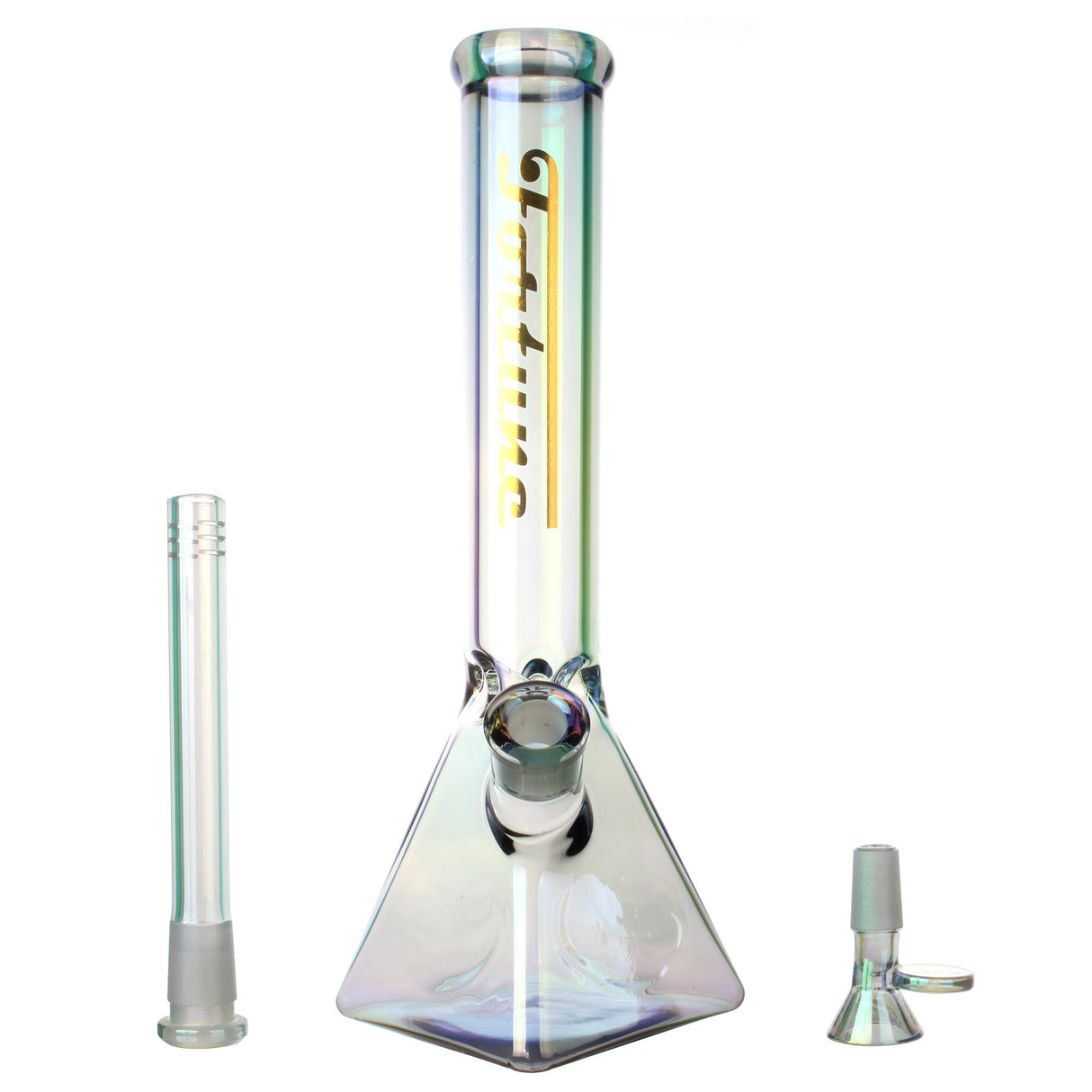 Fortune | Electroplated 14" 7mm Pyramid Base Glass Beaker Bong Glass Bong Fortune