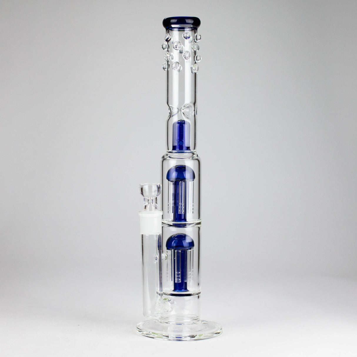 16" Triple Perc Straight Tube – Premium Glass Bong with Maximum Filtration Glass Bong Small Biz Distributors Blue