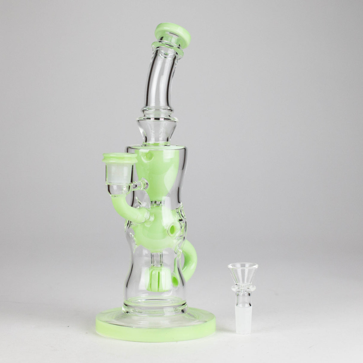9" Fab Klein Recycler – Premium Glass Rig with Matrix Perc for Superior Filtration Glass Bong Small Biz Distributors