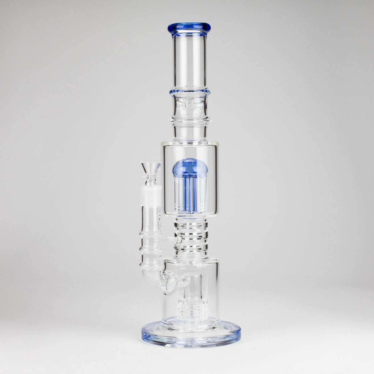 16" Glass Bong – 10-Arm Tree Perc with Matrix Perc for Maximum Filtration Glass Bong Small Biz Distributors Blue