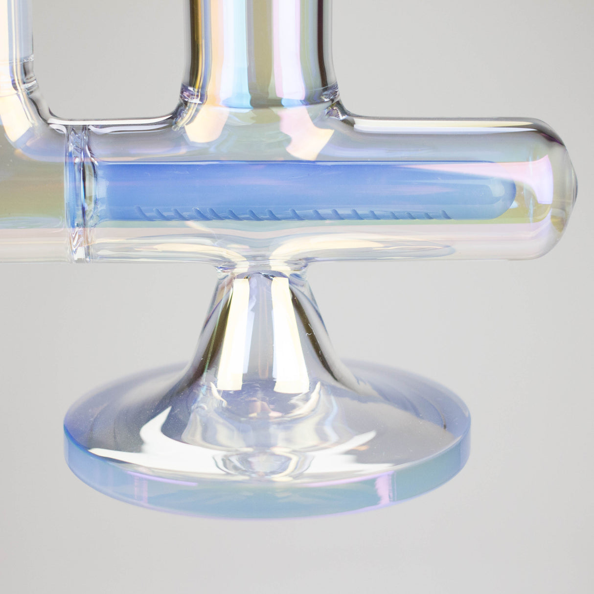 Trippy Glass | 17" 7mm Holographic Stemline Bong – Triple Diffused Perc with 18mm Bowl Glass Bong Small Biz Distributors