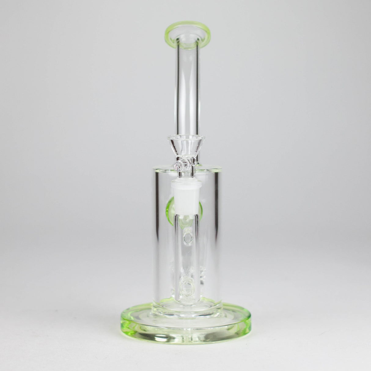 9" Ball Perc Glass Bong – Green with Bent Neck & 14mm Bowl Glass Bong Small Biz Distributors