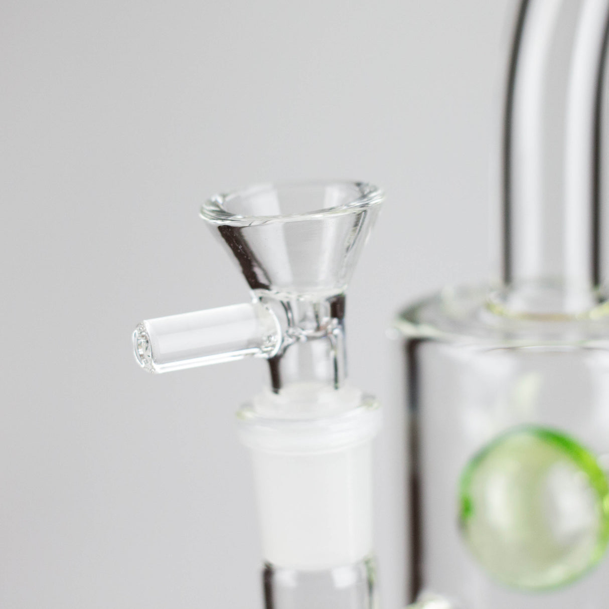9" Ball Perc Glass Bong – Green with Bent Neck & 14mm Bowl Glass Bong Small Biz Distributors