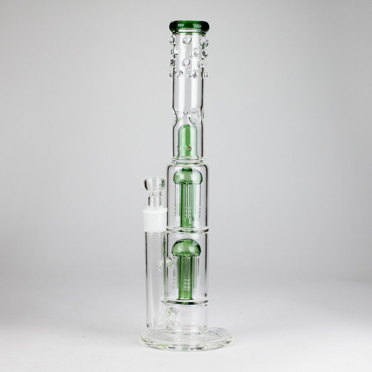 16" Triple Perc Straight Tube – Premium Glass Bong with Maximum Filtration Glass Bong Small Biz Distributors Green
