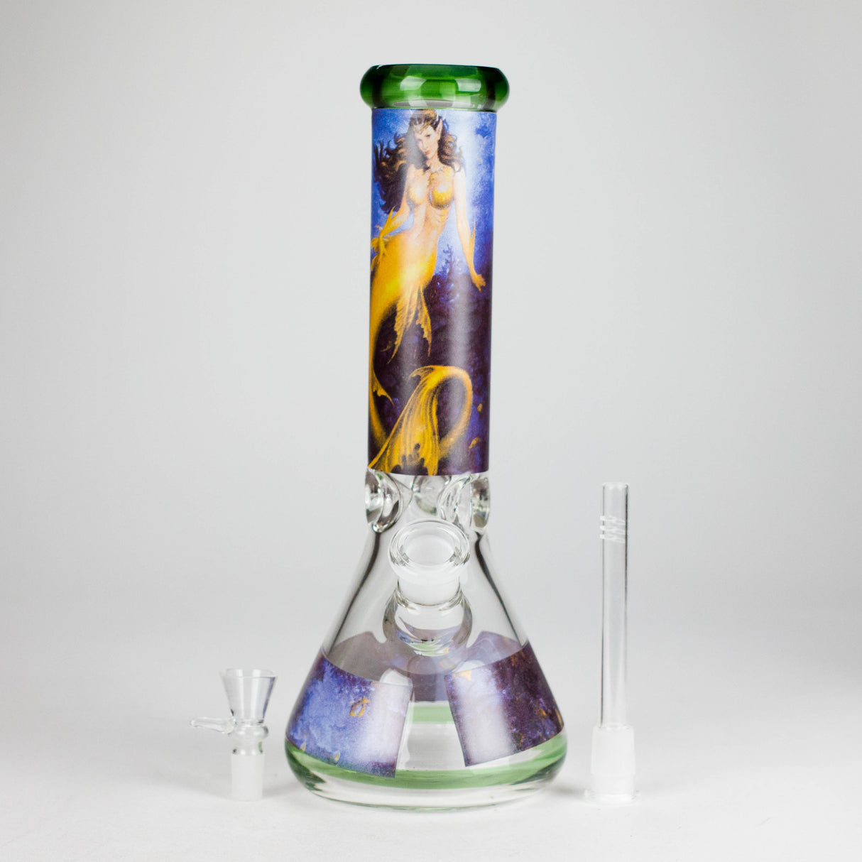 12" Sticker Glass Beaker Bong – 7mm Thick (Assorted) Glass Bong HALLO GLASS