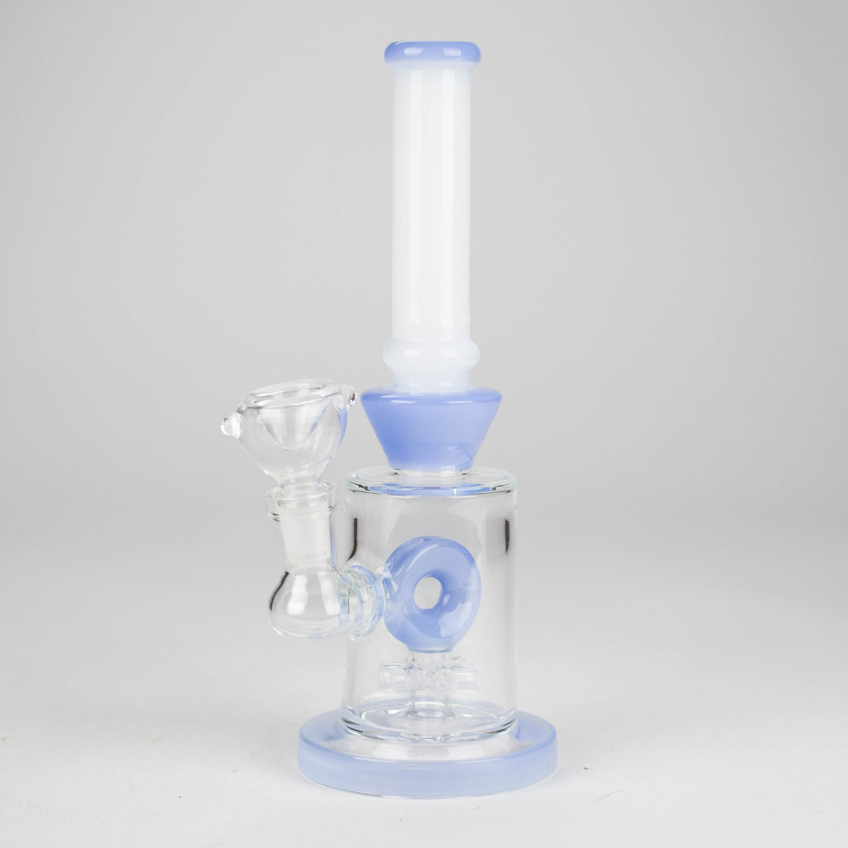 8" Tank Glass Bong – Donut Diffuser (Assorted) Glass Bong HALLO GLASS
