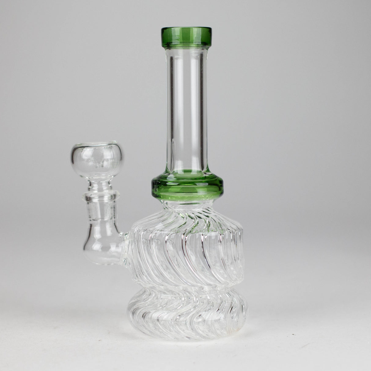 6" Ribbed Base Mini Glass Bong – Compact & Durable (Assorted) Glass Bong HALLO GLASS