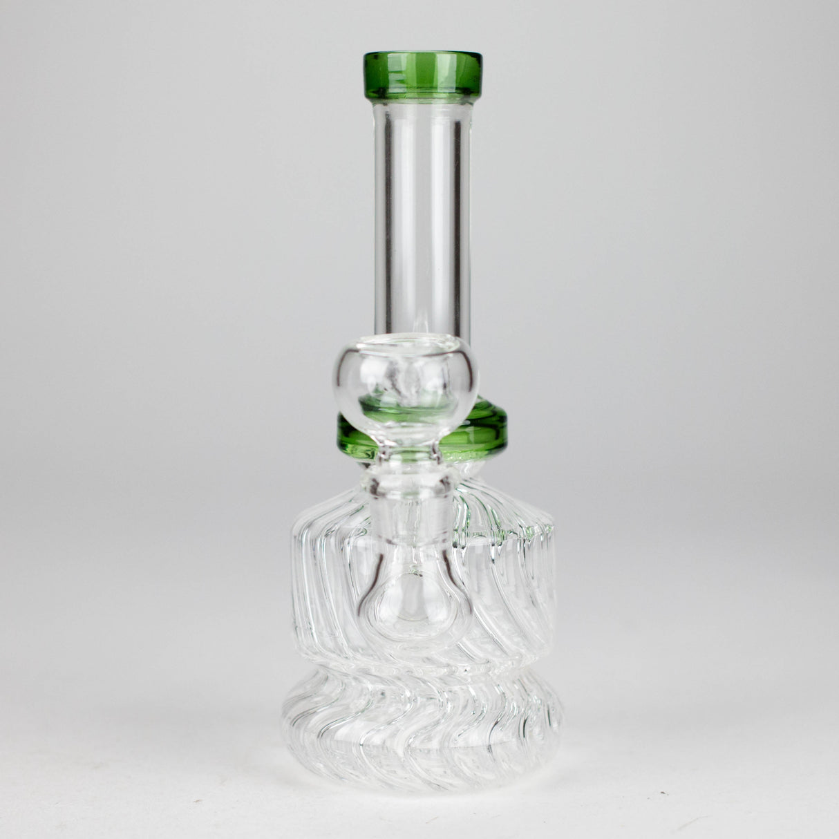 6" Ribbed Base Mini Glass Bong – Compact & Durable (Assorted) Glass Bong HALLO GLASS