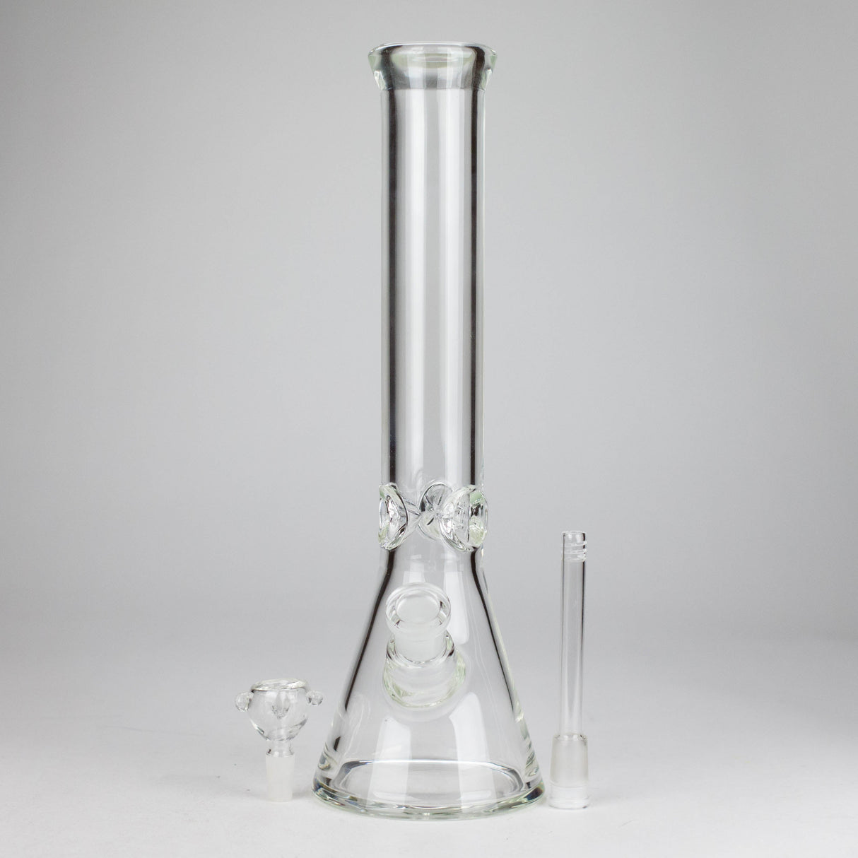 14" Thick: 7mm Heavy Base Beaker Glass Bong-Clear Glass Bong HALLO GLASS