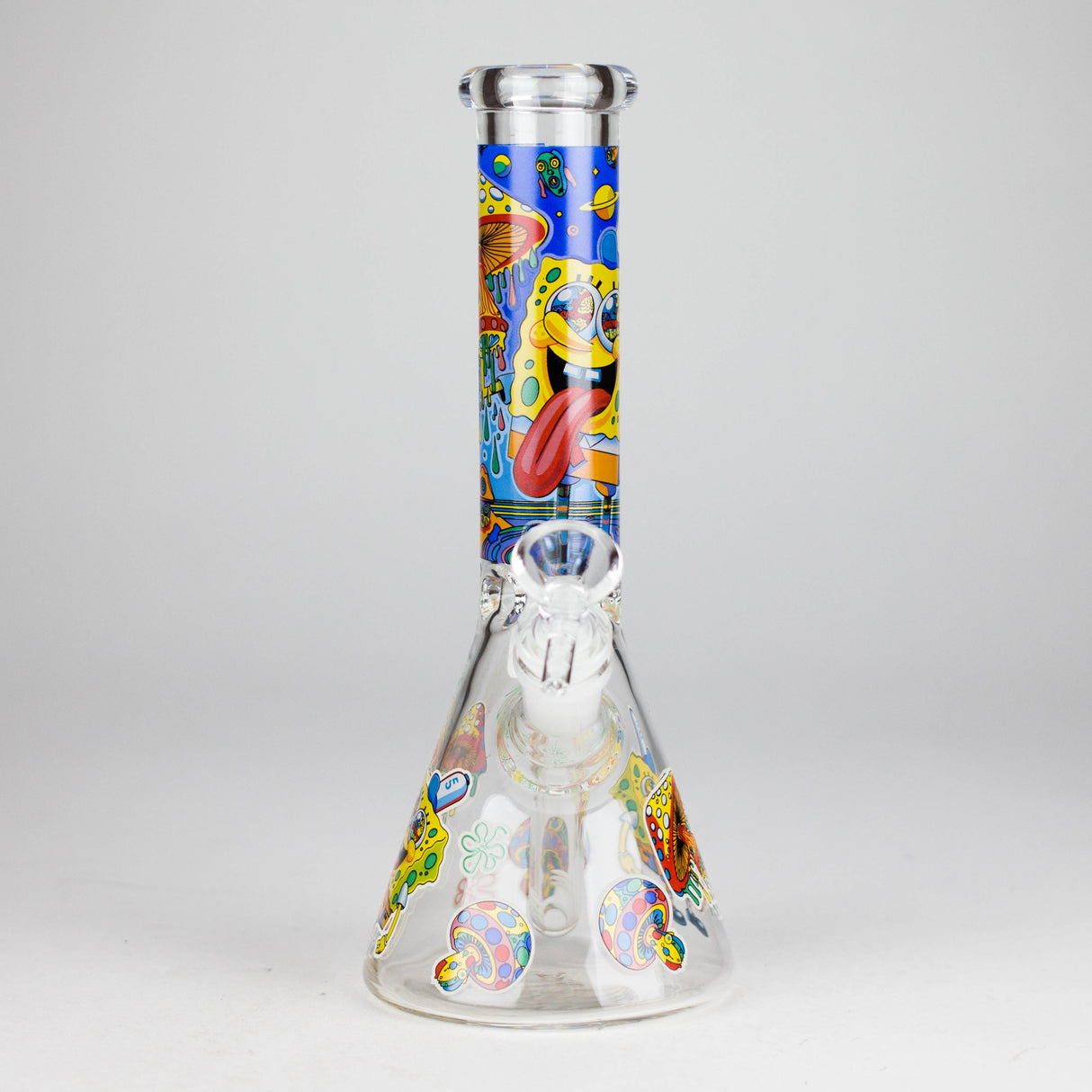 10" Glow-in-the-Dark Glass Bong with Cartoon Sponge Design Glass Bong 777 Smoke