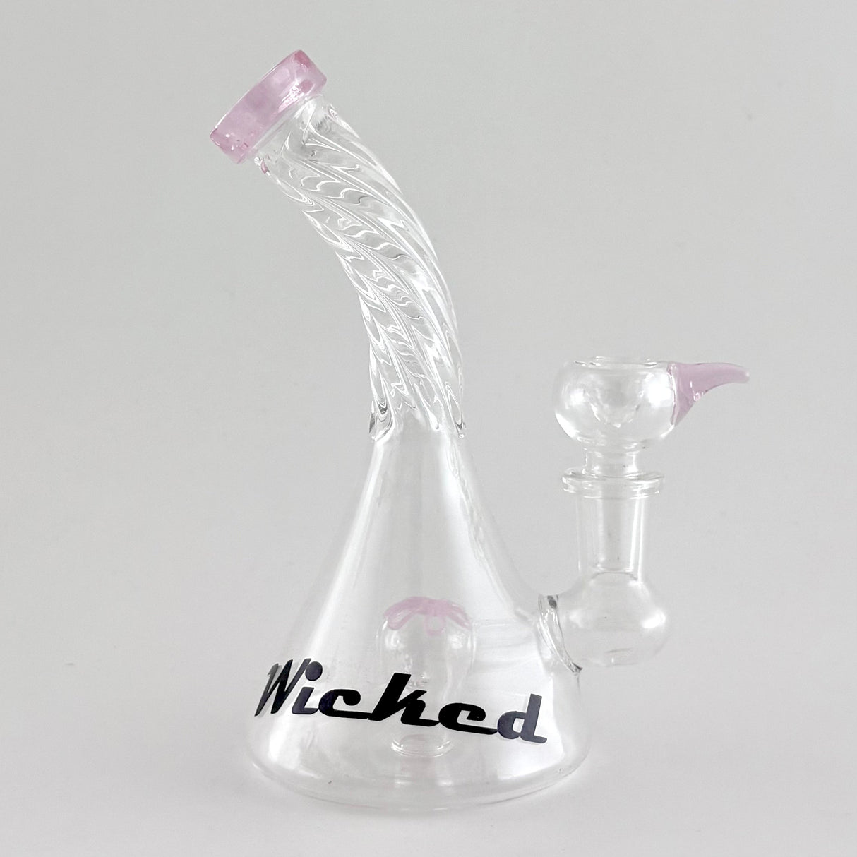 Wicked | 6" Swirl Dab Rig Glass Bong Super Supplys Inc Pink