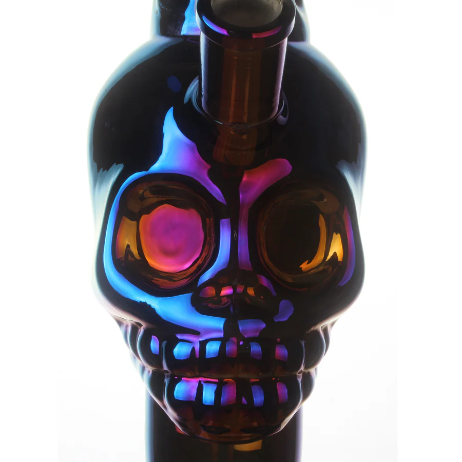 Fortune | 14" 7mm Electroplated Skull Glass Bong Glass Bong Fortune