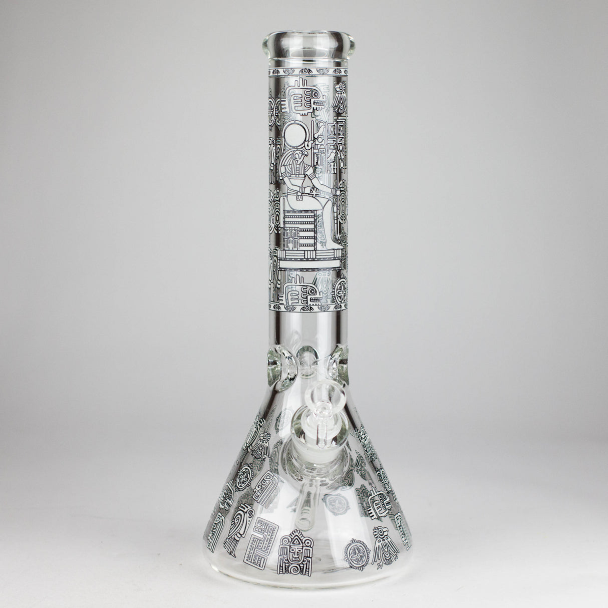 14" Glow-in-the-Dark Egyptian Design Beaker Bong – 7mm Thick Glass Bong Small Biz Distributors