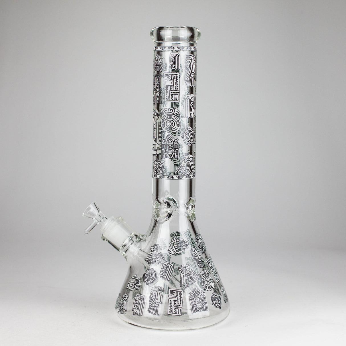 14" Glow-in-the-Dark Egyptian Design Beaker Bong – 7mm Thick Glass Bong Small Biz Distributors