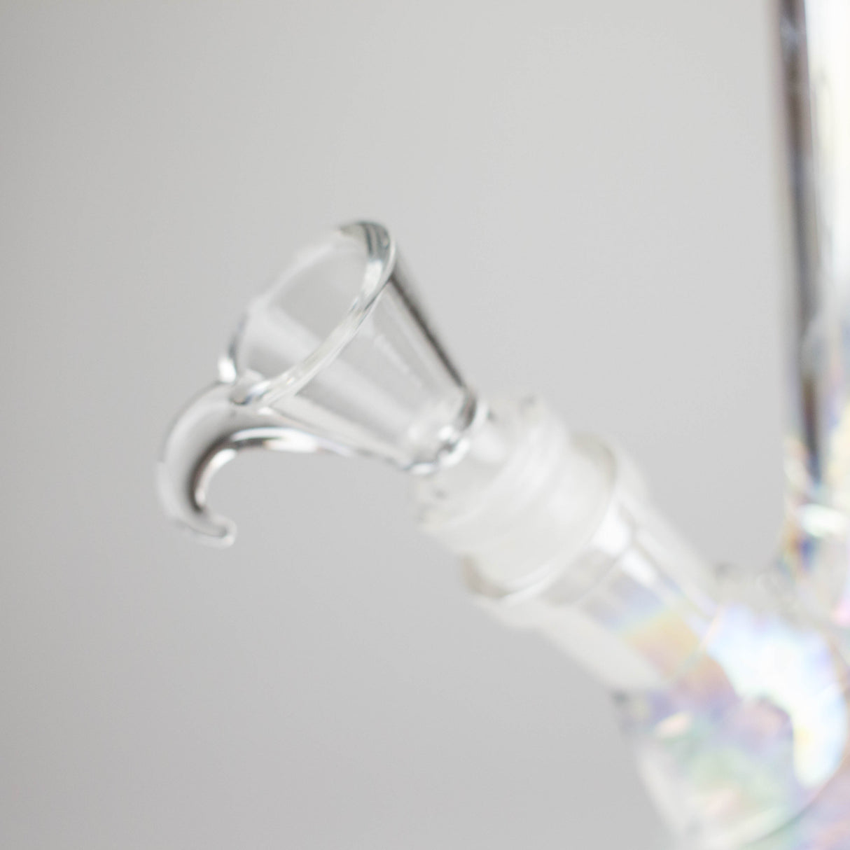 8" Shiny Beaker Bong with Ribbed Base, Color Amber Glossy and Rainbow Glass Bong HALLO GLASS