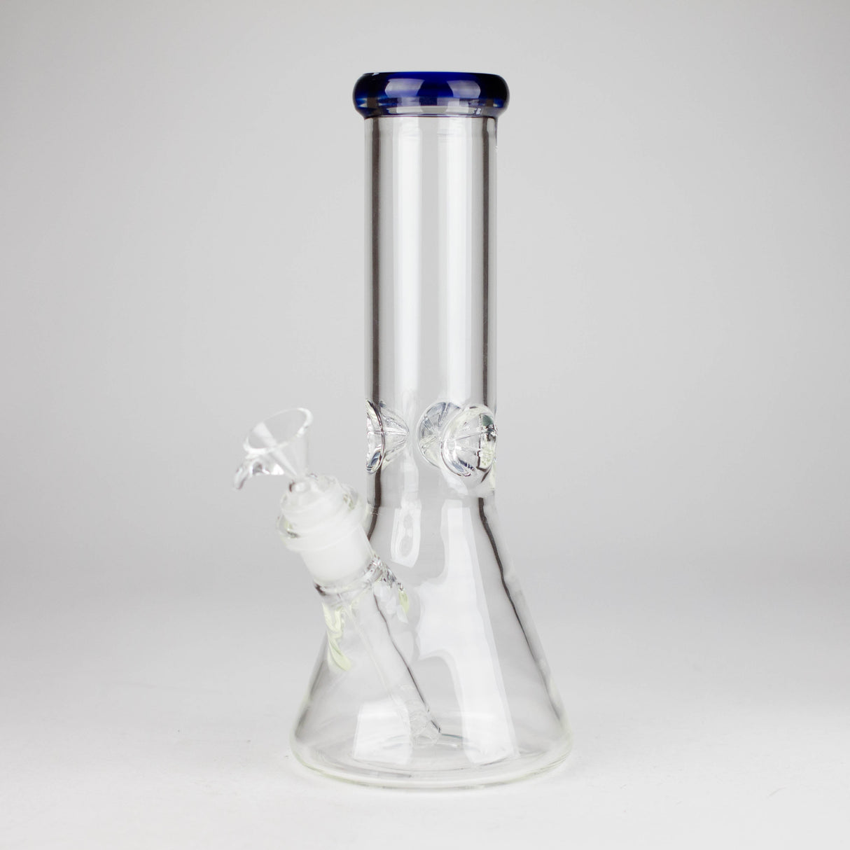 10" Thickness: 5mm Heavy Beaker Bongs, 3Pc Color Rim Glass Bong HALLO GLASS