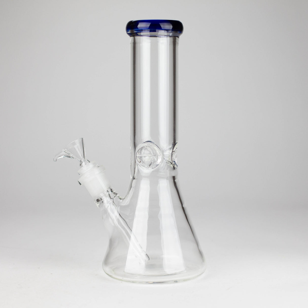 10" Thickness: 5mm Heavy Beaker Bongs, 3Pc Color Rim Glass Bong HALLO GLASS