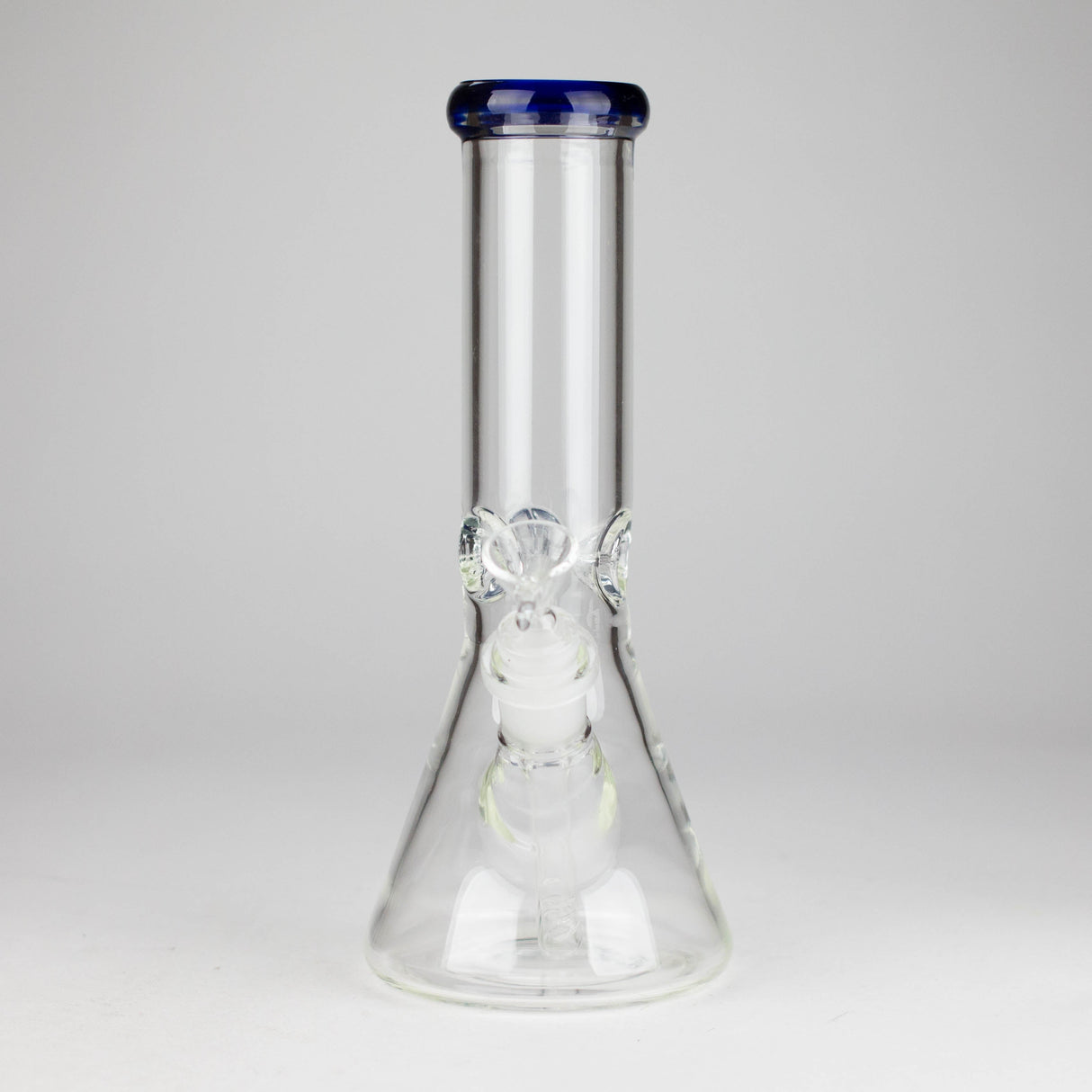 10" Thickness: 5mm Heavy Beaker Bongs, 3Pc Color Rim Glass Bong HALLO GLASS