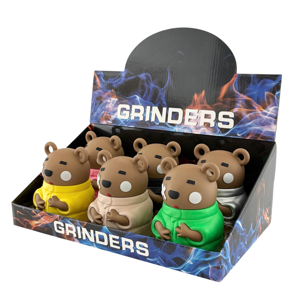 Street-Style Bear Herb Grinders – Assorted Colors-6CT DisplayPack Super Supplys Inc