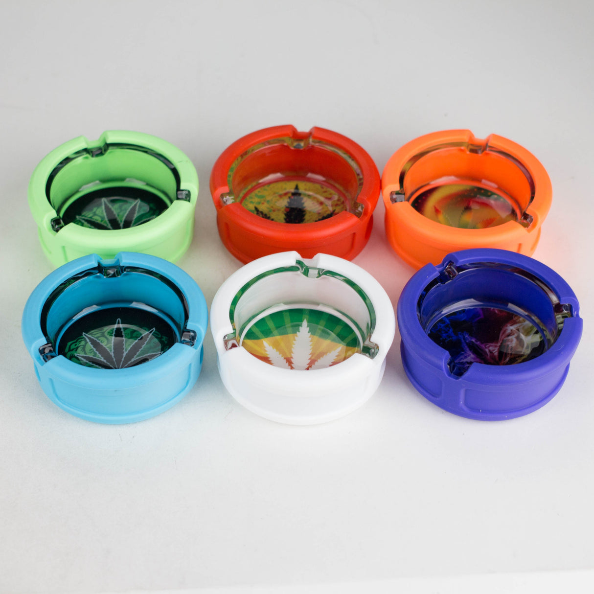 Glow-in-the-Dark Premium Glass Ashtray – Box of 6 Glass Ashtray 777 Smoke