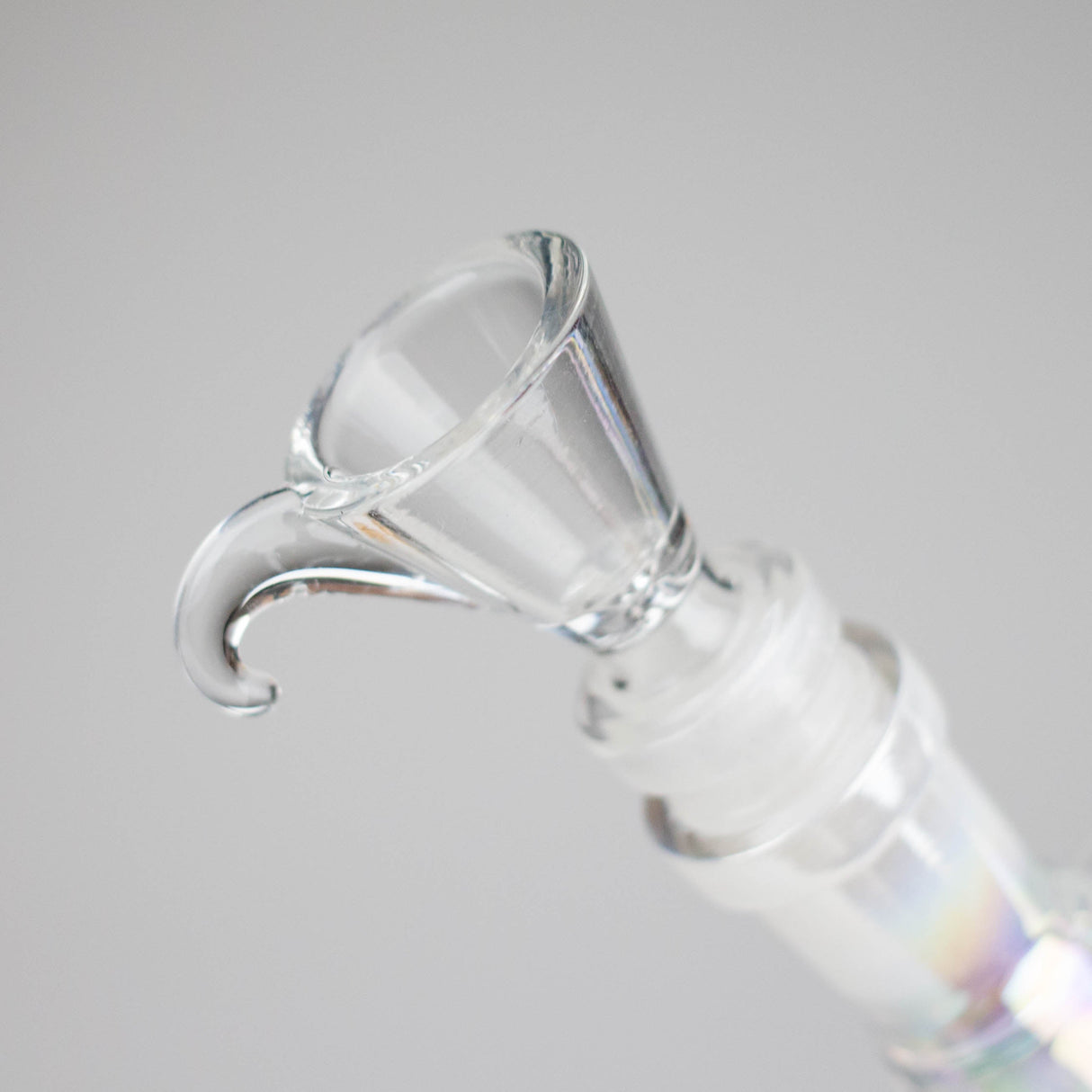 8" Shiny Beaker Bong Double Ring with Handle Slide, Glass Bong HALLO GLASS