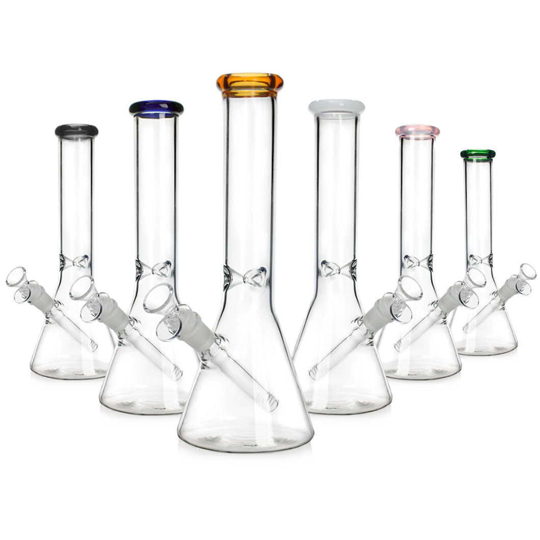 12" Beaker Bong with bowl and downstem Glass Bong Small Biz Distributors