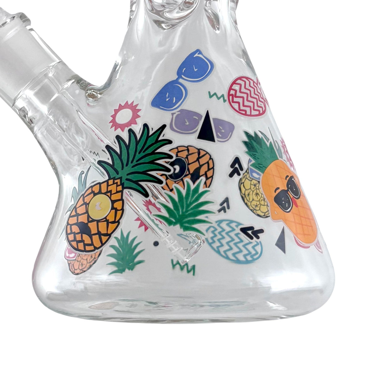 14" Glass Beaker Bong – 7mm Thick with Sticker Art Designs Glass Bong Super Supplys Inc