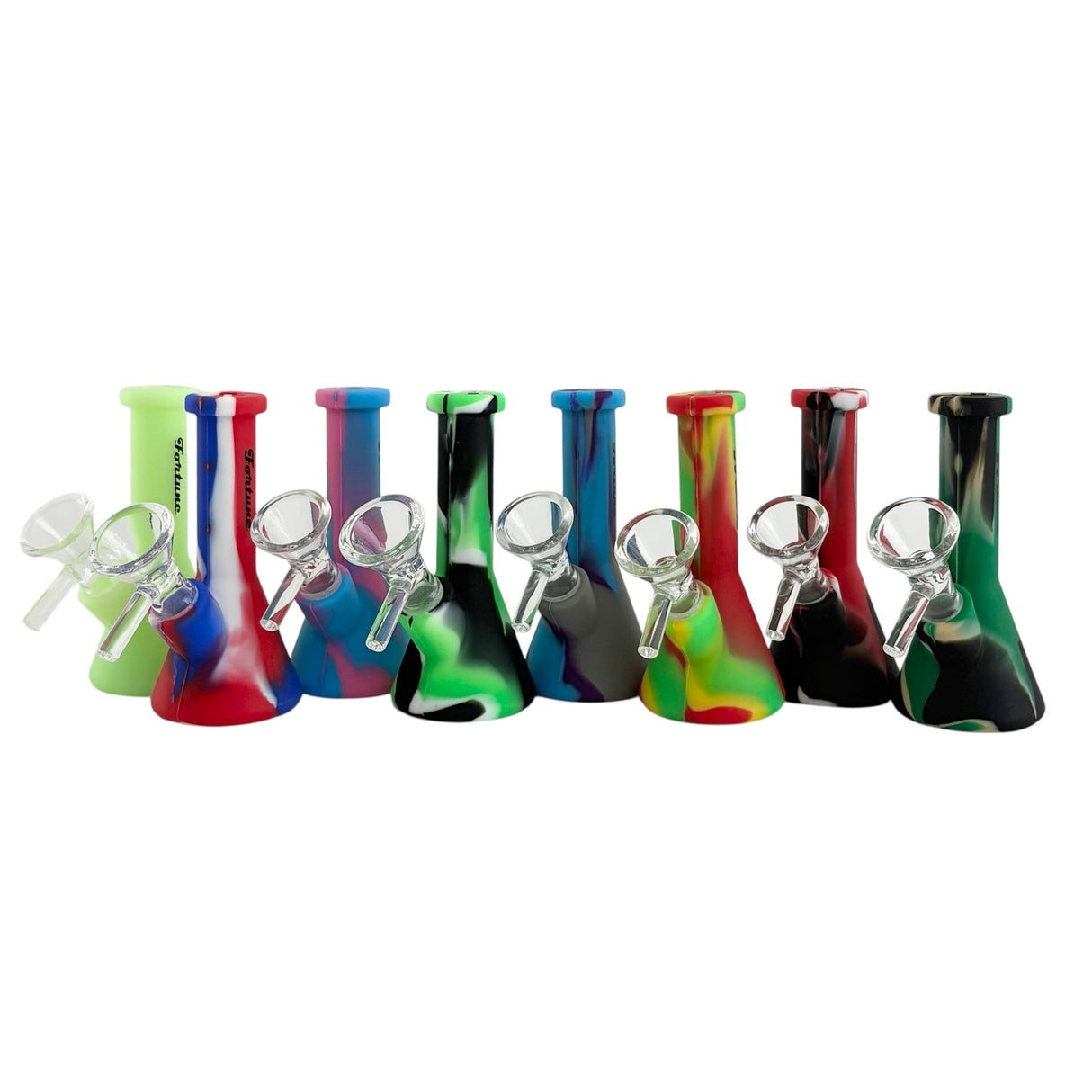 3" Silicone Water-Pipe with Built-In Stem & 14mm Glass Bowl Resin · Silicone · Plastic Bong Fortune