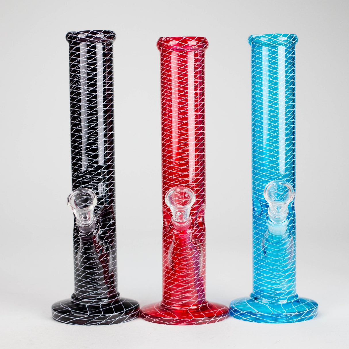 10" Mesh Straight Glass Water Bong – Assorted Colors Glass Bong RMG WHOLESALE