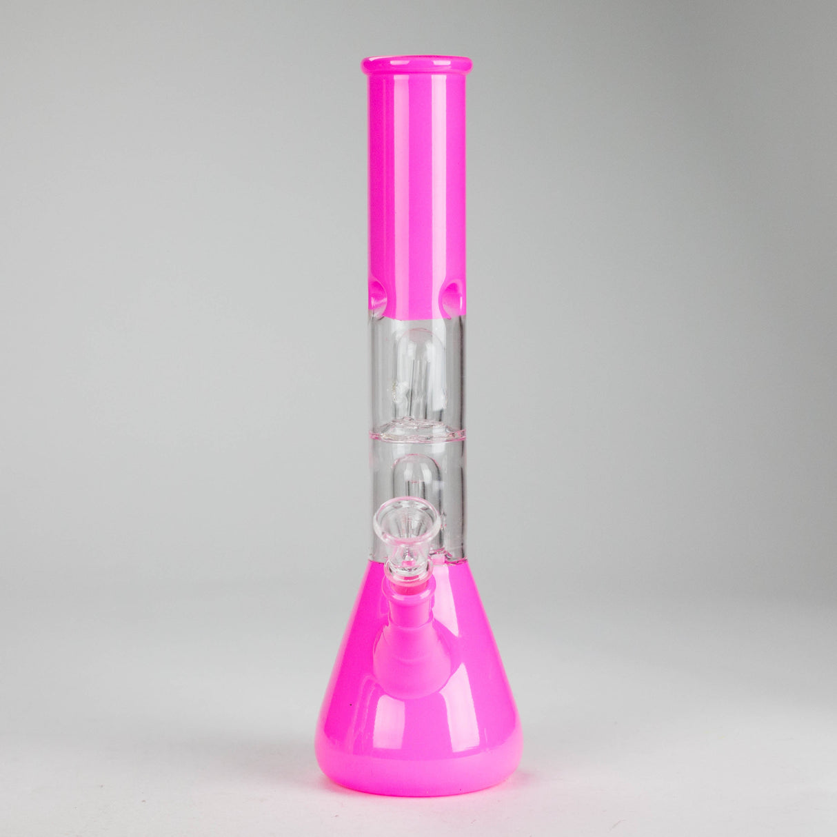 12" Double Perc Fancy Glass Water Bong – Assorted Colors Glass Bong RMG WHOLESALE