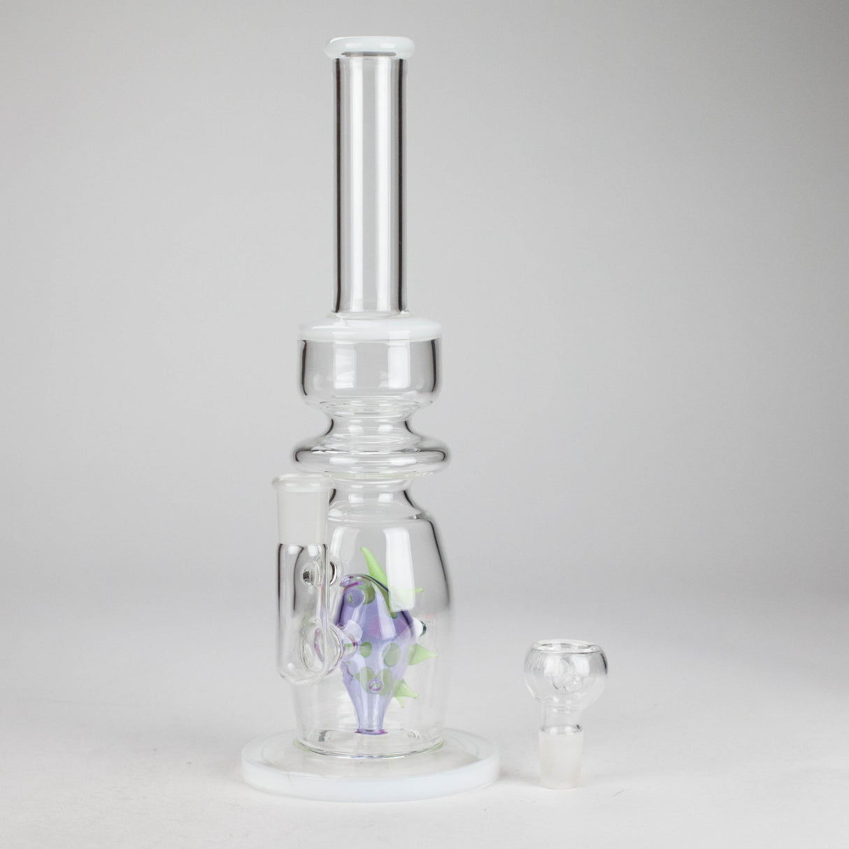 12" Purple Fish Glass Water Bong – Assorted Colors Glass Bong RMG WHOLESALE