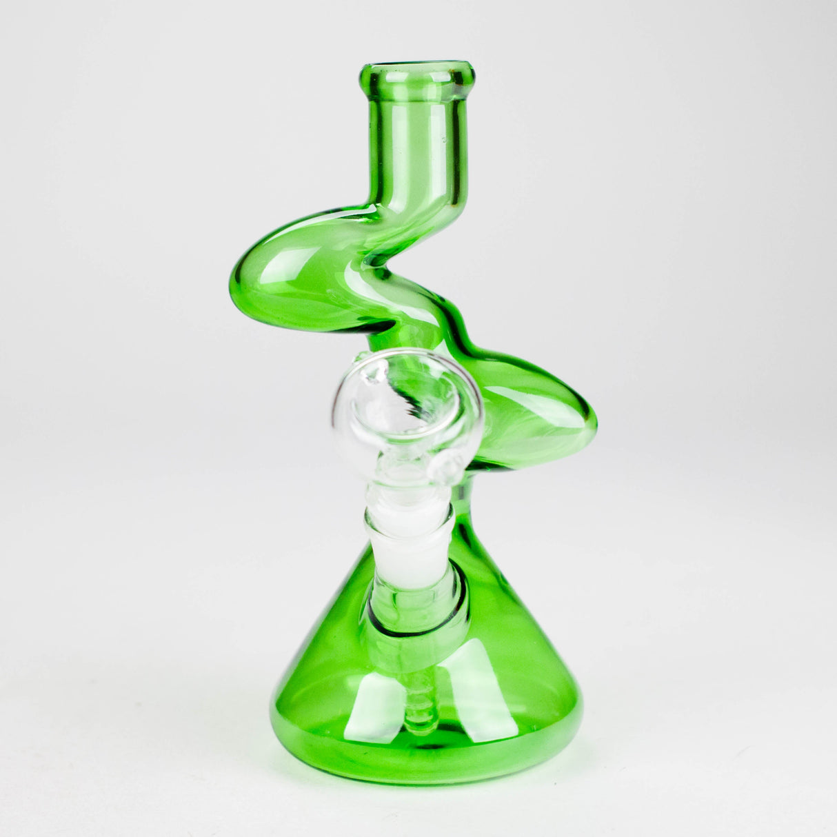 8" Zigzag Glass Bong – Assorted Colors Glass Bong RMG WHOLESALE