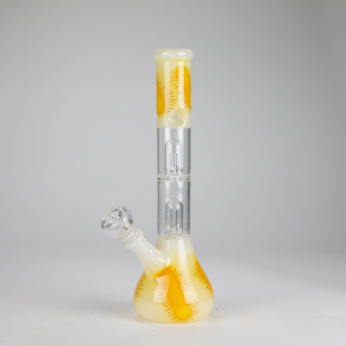 12" Double Perc Glass Water Bong – Fungus Design (Assorted Colors) Glass Bong RMG WHOLESALE